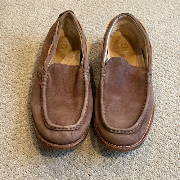 Ugg Australia Mens Leather Loafers Pointe Sheepskin Slip On #1002442 Size 11 - Picture 3 of 15